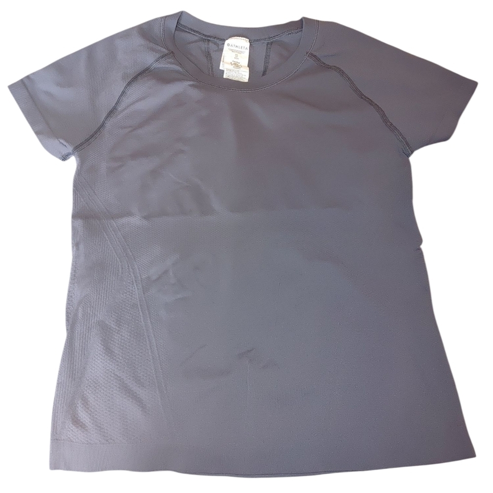 Athleta Gray Short Sleeve T-Shirt, Size XS - Picture 2 of 9
